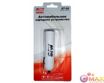USB автомобильное зарядное устройство AVS 1 порт ST-04 (0.9А)