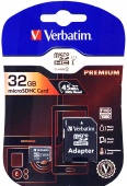 micro SD карта памяти  Verbatim (с адаптером SD)