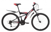 Велосипед CHALLENGER Mission 26" Black/Red 18" (H000001582)(скоростей 18, ТормозаPower VBR-132S V-brake, переключатели - Power RD18-A/DNP, диаметр колес 26", тип амортизации(вилка) - пружинная стальная, вид велосипеда - двухподвес, материал рамы с