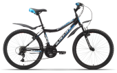 Велосипед BLACK ONE Ice 24" сине-голубой 13"(H000004210)(подростковый, скоростей - 18, Тормоза Power VBR-132S V-brake, переключатели - SHIMANO RD-TY21A/DNP, диаметр колес - 24", тип амортизации(вилка) - пружинная стальная, вид велосипеда - хардтей