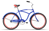 Велосипед BLACK ONE Mirage 26" сине-красный 20" (H000004195)(1 скорость, Ножной тормоз, переключатели - нет, диаметр колес - 26", тип амортизации(вилка) - жесткая стальная, вид велосипеда - круизер, материал рамы - сталь, размер рамы - 20".)
