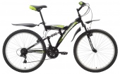 Велосипед CHALLENGER Mission 26" Black/Green 18" (H000001578)(скоростей 18, ТормозаPower VBR-132S V-brake, переключатели - Power RD18-A/DNP, диаметр колес 26", тип амортизации(вилка) - пружинная стальная, вид велосипеда - двухподвес, материал рамы