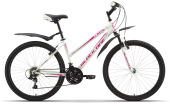 Велосипед BLACK ONE  Alta 26" White/Pink 14,5" (H000002213)(скоростей 18, ТормозаPower VBR-132S V-brake, переключатели - SHIMANO RD-TY21A/DNP, диаметр колес 26", тип амортизации(вилка) - пружинная стальная, вид велосипеда - хардтейл, материал рамы