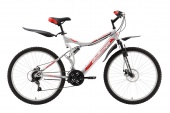 Велосипед CHALLENGER  Enduro Lux 26" серебристо-красный 19" (H000004224)(скоростей 18, ТормозаJAK-YK5 дисковые механич., переключатели - SHIMANO RD-TY21A/DNP, диаметр колес 26", тип амортизации(вилка) - пружинная стальная, вид велосипеда - двухпод