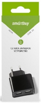 Сетевое ЗУ SmartBuy® EZ-CHARGE, 3А, 2 USB, черн (SBP-6000)