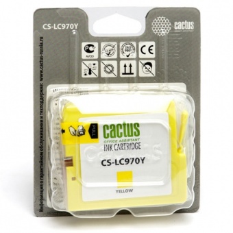 Картридж струйный Cactus CS-LC970Y желтый для Brother MFC-260c/235c/DCP-150c/135c (20мл)