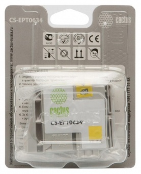 Картридж струйный Cactus CS-EPT0634 желтый для Epson Stylus C67/C87/CX3700/CX4100/CX4700 (10мл)