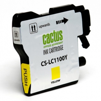Картридж струйный Cactus CS-LC1100Y желтый для Brother DCP-385c/6690cw/MFC-990/5890/5895/6490 (16мл)