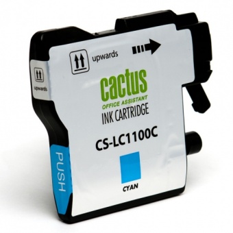 Картридж струйный Cactus CS-LC1100C голубой для Brother DCP-385c/6690cw/MFC-990/5890/5895/6490 (16мл
