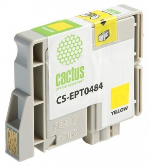 Картридж струйный Cactus CS-EPT0484 желтый для Epson Stylus Photo R200/R220/R300/R320/R340/RX500/RX6