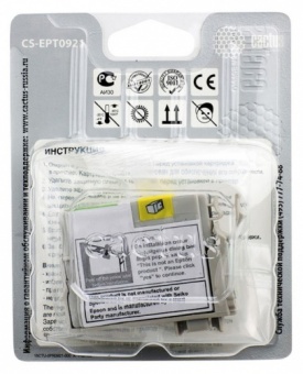 Картридж струйный Cactus CS-EPT0921 черный для Epson Stylus C91/CX4300/T26/T27/TX106/TX109/TX117/TX1