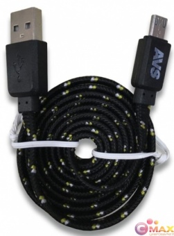 Кабель AVS micro USB(1м) MR-321 (плоский текстиль)