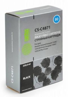 Картридж струйный Cactus CS-C4871 №80 черный для HP DJ 1050C/1055CM/1000
